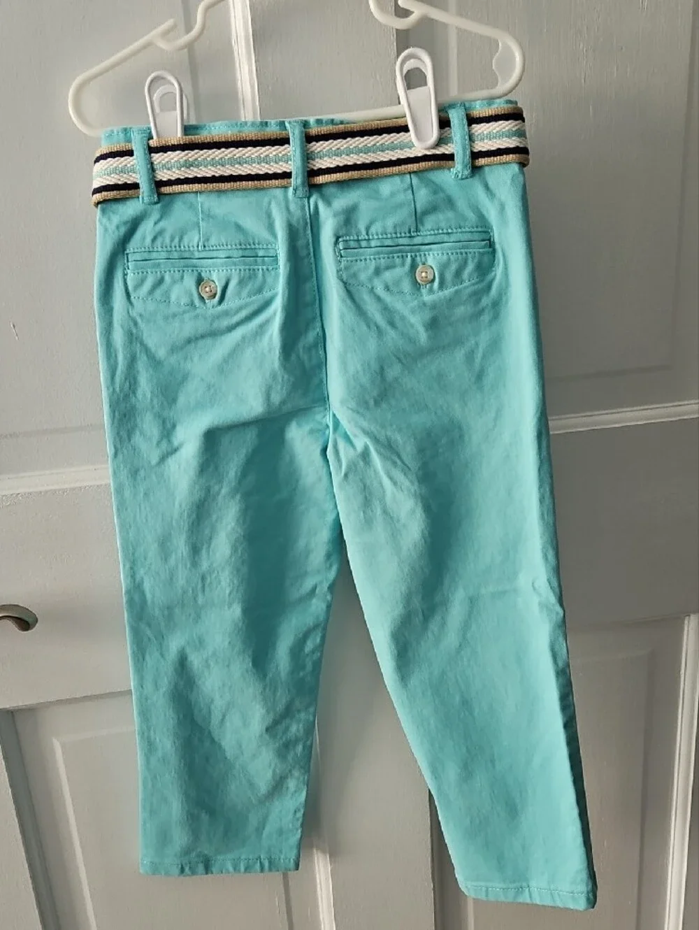 Gymboree Aqua Chino Pants with Striped Belt